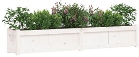 vidaXL Ζαρντινιέρες 2 τεμ. Λευκό από Μασίφ Ξύλο Πεύκου