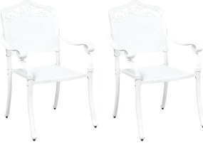 vidaXL Καρέκλα Κήπου 2 pcs Λευκό 55 x 56.5 x 91εκ Αλουμίνιο