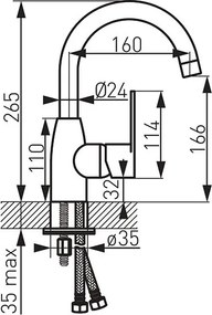 Ferro Algeo BAG2A - Μπαταρία νιπτήρα ψηλή χρωμέ