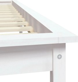 vidaXL Σκελετός Κρεβ. Χωρίς Στρώμα Λευκό 140x190 εκ Μασίφ Πεύκο