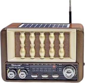 Επαναφορτιζόμενο ραδιόφωνο Retro με ηλιακό πάνελ - RX-836S-S - 370083 - Brown
