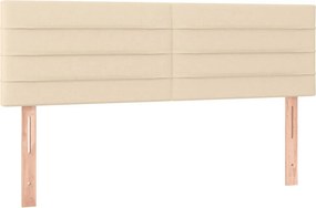 vidaXL Κρεβάτι Boxspring με Στρώμα Κρεμ 140x200 εκ. Υφασμάτινο