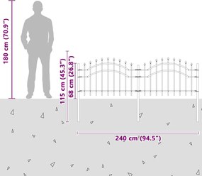 vidaXL Φράχτης Κήπου Woerden Λευκό 240 x 115 cm