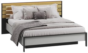 Κρεβάτι Fresno AT101, 160x200, Μέταλλο, Πλαστικοποιημένη μοριοσανίδα,  Τάβλες για Κρεβάτι, 192x211.4x92cm