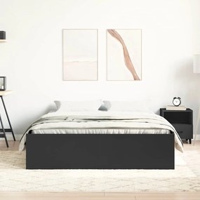 vidaXL Πλαίσιο Κρεβατιού Μαύρο 135x190 εκ. Double