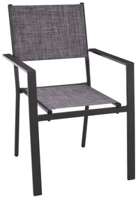 Πολυθρόνα &quot;SANDRA&quot; από μέταλλο/textilene σε γκρι χρώμα 57x56x90