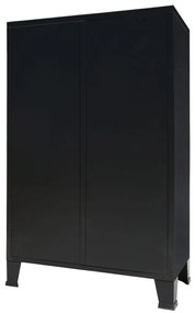 vidaXL Ντουλάπι με Βιομηχανικό Στιλ Μαύρο 67 x 35 x 107 εκ. Μεταλλικό