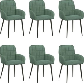 vidaXL Καρέκλες φαγητού 6 pcs Βελούδο Θαλασσί 57 x 50 x 85 εκ.