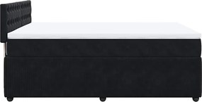 vidaXL Κρεβάτι Boxspring με Στρώμα Μαύρο 140x190 εκ. Βελούδινο
