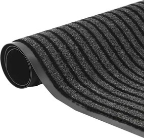 vidaXL Στρώμα πόρτας Ριγέ μαύρο και γκρι 90x120 cm