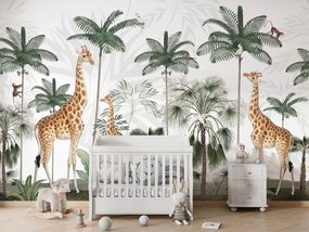 Gracious Giraffes Ταπετσαρια Τοιχου Λευκο Επιθυμητη Διασταση