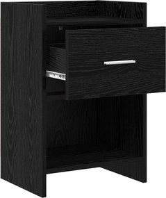 vidaXL Κομοδίνα Μαύρη Δρυς 40 x 30 x 60 cm Επεξεργασμένο Ξύλο