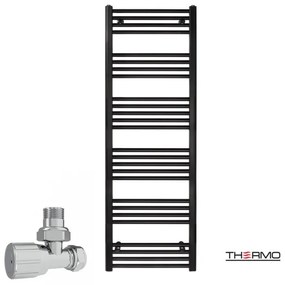 Thermo ALTO Θερμαινόμενη πετσετοκρεμάστρα από Mild Steel με υδραυλική λειτουργία, 150x50cm Black