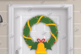 Σετ των 2 Intra απο ξύλο plywood 3mm-4mm πάχος - Χριστουγεννιάτικο στεφάνι Laser Cut Δίασταση 15x15 cm INTRAFABR-111494703