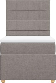 vidaXL Κρεβάτι Boxspring με Στρώμα Taupe 80x200 εκ. Υφασμάτινο