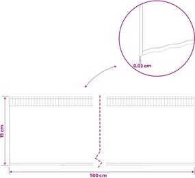 vidaxl Περίγραμμα γκαζόν 5 μ x 15 εκ Γαλβανισμένος Χάλυβας Ασημί