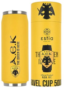 Estia 00-13233 Travel Cup Ποτήρι Θερμός με Καλαμάκι ΑΕΚ BC, 500ml