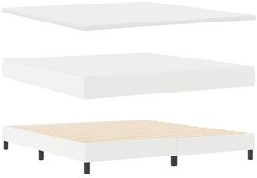 vidaXL Κρεβάτι με Στρώμα με στρώμα Λευκό 180 x 200 cm Τεχνητό δέρμα