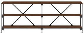 Τραπέζι Κονσόλα Καφέ Δρυς 200x30x75 εκ. Επεξ. Ξύλο/Σίδηρος - Καφέ