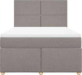 vidaXL Κρεβάτι Boxspring με Στρώμα Taupe 160x200 εκ. Υφασμάτινο
