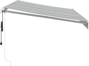 vidaXL Τέντα Πτυσσόμενη Αυτόματη Ανθρακί / Λευκή 350x250 εκ.