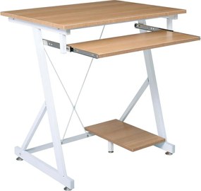 UNIT Γραφείο Η/Υ Μέταλλο Βαφή Άσπρο, Melamine Απόχρωση Sonoma   1τμχ