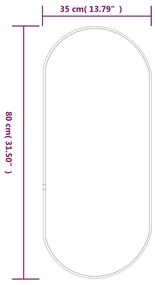 vidaXL Καθρέφτης Τοίχου Οβάλ Χρυσός 80x35 εκ.