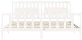 vidaXL Πλαίσιο Κρεβατιού με Κεφαλάρι Λευκό 200x200 εκ. Μασίφ Ξύλο
