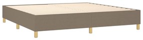 vidaXL Κρεβάτι Boxspring με Στρώμα &amp; LED Taupe 200x200 εκ. Υφασμάτινο