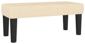 vidaXL Κρεβάτι Boxspring με Στρώμα Κρεμ 90x200 εκ.Υφασμάτινο