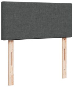 vidaXL Κρεβάτι Boxspring με Στρώμα Σκούρο Γκρι 90x190 εκ. Υφασμάτινο