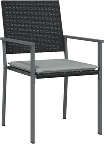 vidaXL Σετ Τραπεζαρίας Κήπου 7 τεμ. Συνθ. Ρατάν / Ατσάλι με Μαξιλάρια