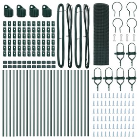 vidaXL Welded Wire Fence με 13 Κολώνες Πράσινο 0.4x50 m Χάλυβα