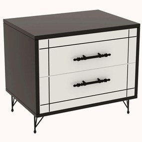 Κομοδίνο Night 854KLN3084 50x40x55cm White-Black