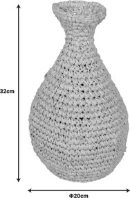 Βάζο Sannery I Inart sisal σε φυσική απόχρωση Φ20x32εκ