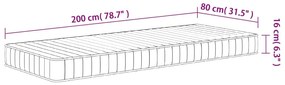 Στρώμα Αφρού Medium Soft 80x200 εκ. - Λευκό