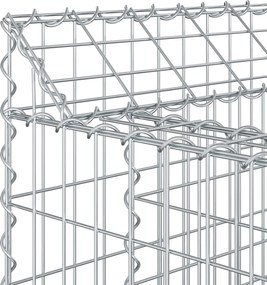 vidaXL Ανασηκωμένο κρεβάτι gabion Ασημί