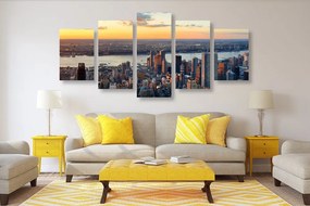 Πανοραμική εικόνα της πόλης Νέα Υόρκη 5 τμημάτων - 100x50