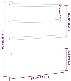 vidaXL Κεφαλάρι Λευκό 80 εκ. Μεταλλικό