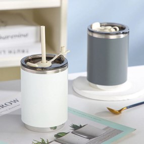 Ανοξείδωτη Κούπα Θερμός 460ml με Καλαμάκι