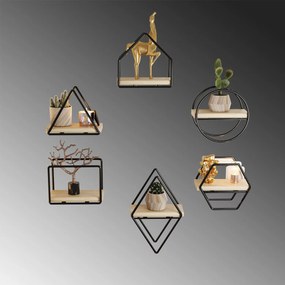 Ράφι Τοίχου Χρυσό / Μαύρο MINYATUR 15x17x10