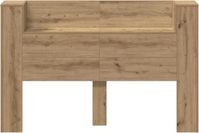 vidaXL Κεφαλάρι Ντουλάπι με LED Τεχνίτικη Δρυς 160 x 16,5 x 103,5 cm