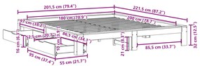 ΣΚΕΛΕΤΟΣ ΚΡΕΒΑΤΙΟΥ ΧΩΡΙΣ ΣΤΡΩΜΑ 180X200 ΕΚ ΜΑΣΙΦ ΞΥΛΟ ΠΕΥΚΟΥ 3308990