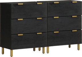 vidaXL Ντουλάπι 2 τεμ. Μαύρο 60x33x75 εκ. από Επεξεργασμένο Ξύλο