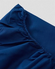 Βαμβακερό Blue Navy Σεντόνι με Λάστιχο Zonar