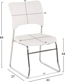 ΚΑΡΕΚΛΑ QUENTI HM1071.02 ΛΕΥΚΗ 52x60x85 εκ.