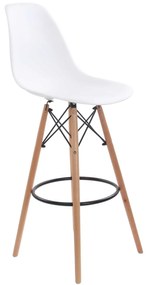 Σκαμπό Μπάρ Art Wood White Ε509,1P 52X46X114 cm Σετ 4τμχ Wood, Polypropylene