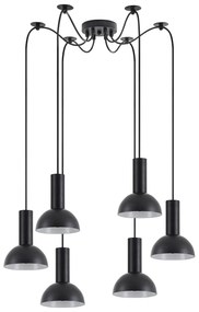 SE21-BL-4-BL6-MS3 ADEPT TUBE Black Pendant Black Metal Shade+