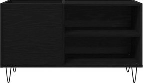 vidaXL Ντουλάπι δίσκων βινυλίου με ράφι Μαύρη Οξυά 85 x 38 x 48 εκ