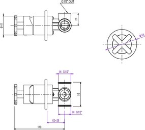 La Torre Elle Cross Black Brushed 38300 - Μικτης εντοιχισμού 1 εξόδου